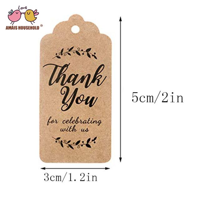 Package Wrapping Handmade Thank you Hanging Label Kraft Gift Tags Jute Twine