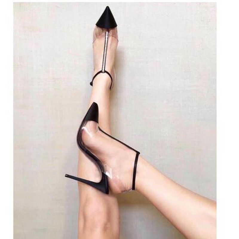 clear t strap heels
