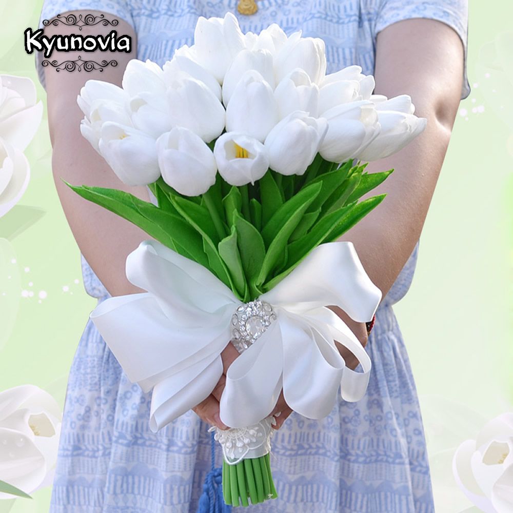2020 Kyunovia Artificial Flower Mini Tulips Centerpieces Real