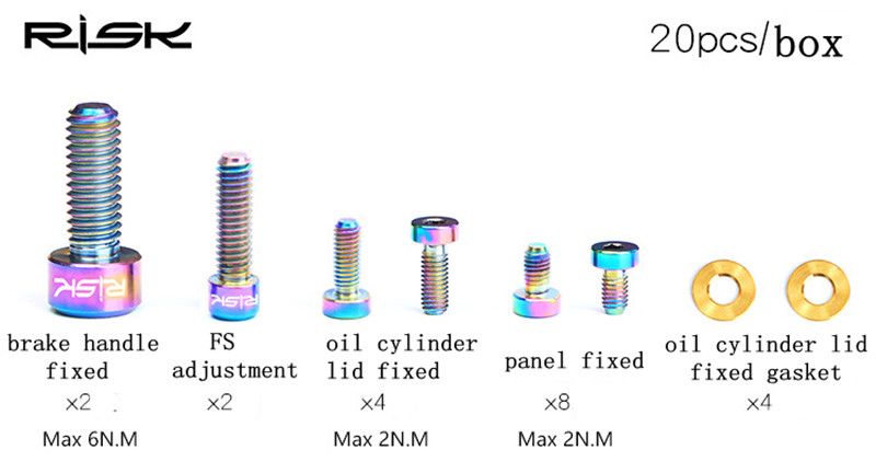 mountain bike titanium bolt kits