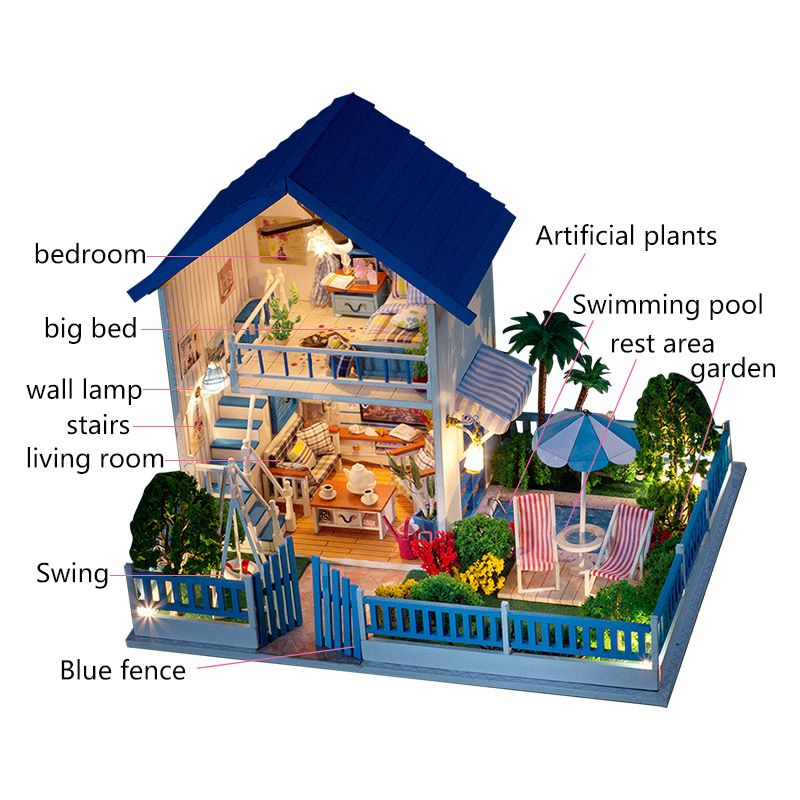 5 diy miniature dollhouse rooms with pool