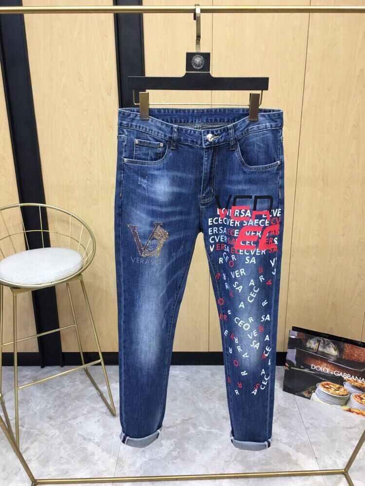 shiny design jeans