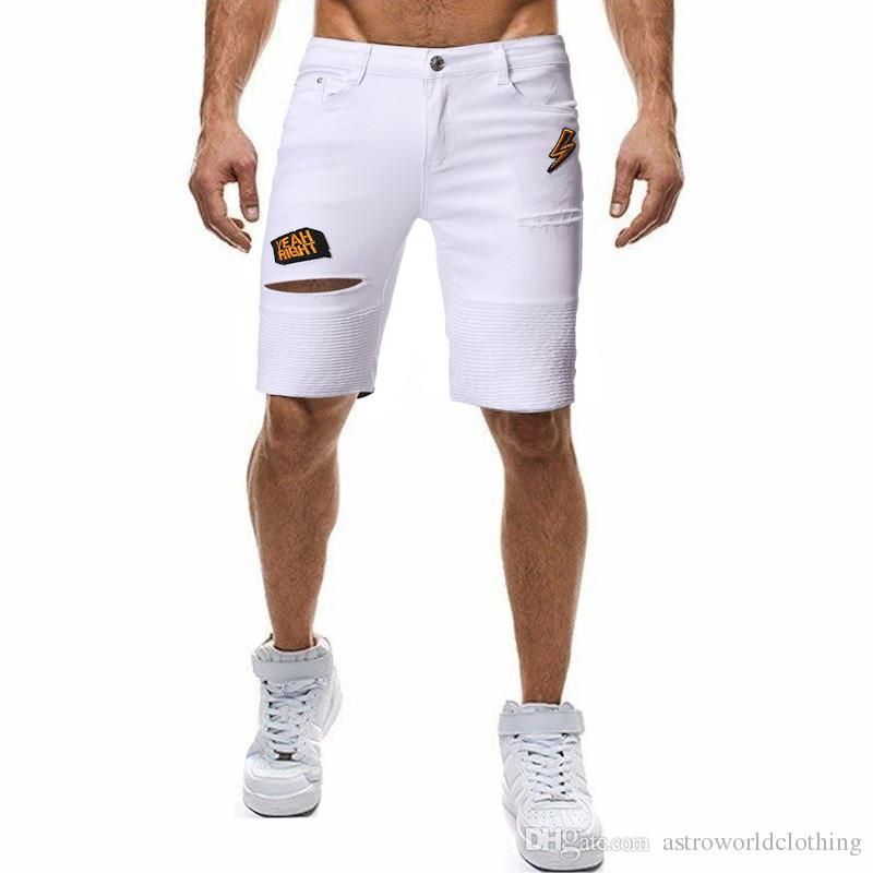 Satin Al Luks Tasarimci Erkek Jean Sort Yaz Diz Boyu Delikler Nakis Erkek Kot Moda Beyaz Ripped Erkek Giyim Tl221 33 Dhgate Comda