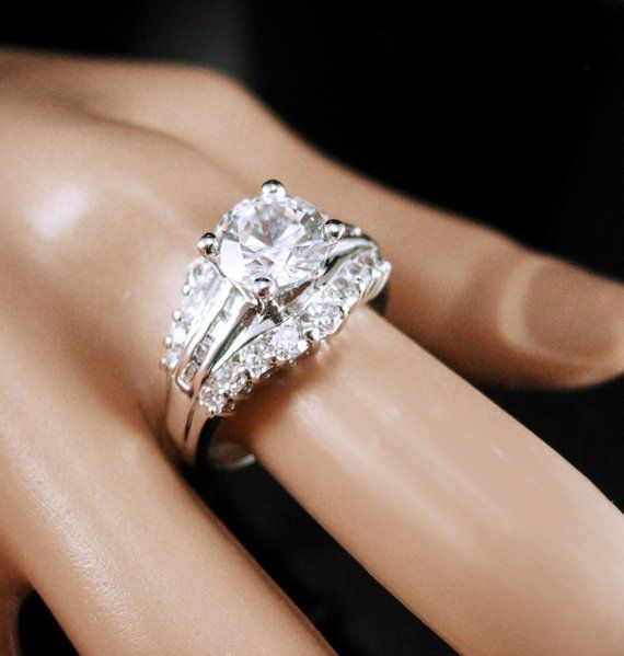 Luxury White Topaz Ring 925 Silver Wedding Engagement Jewelry Wholesale Sz 6-10