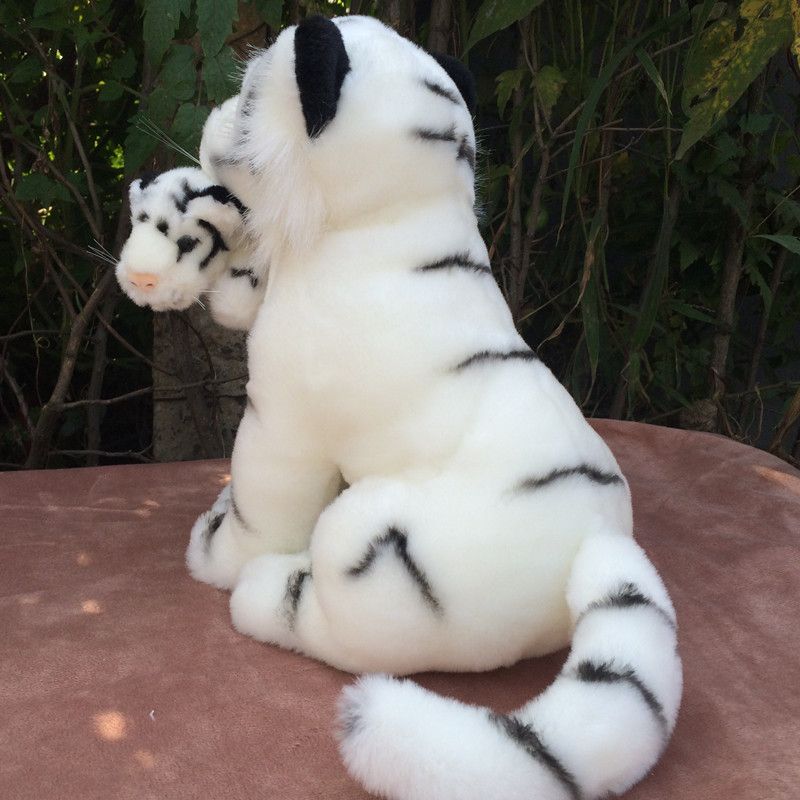 Compre Madre De Simulacion Y Animal Tigre Nino Juguete De Peluche Lindo Del Bebe De Tigre Del Zodiaco Muneca De Tigre Blanco Para El Regalo Del Nino Del Bebe Dy Deco 30cm