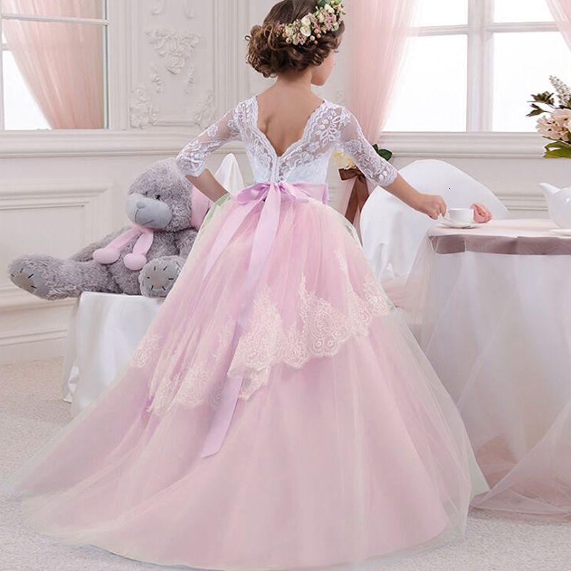 Compra Vestido Elegante Para Niñas Sin Espalda Para Bodas Vestidos Largos  De Encaje De Noche Para Niñas Comunión 2018 Vestidos De Fiesta De Princesa  Rosa 6 14 YMX190912 Barato | Entrega Rápida