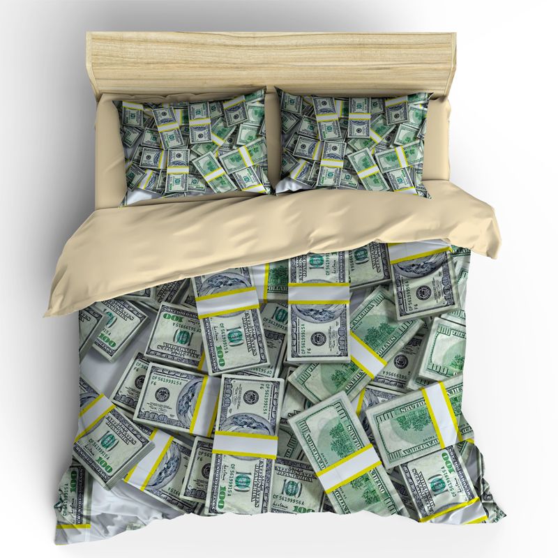 Super King Money Bedding Set High Definition Digital Printing