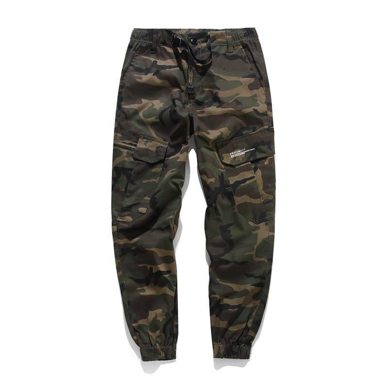 Mens Pants Fashion Camouflage Jogging Pants Womens Zipper Overalls Beam