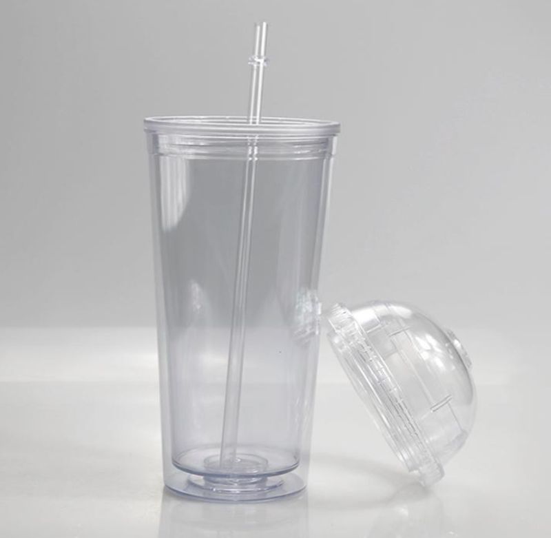Tumblers Bpa Free 20oz Acrylic With Dome Lid Straws Double Wall Clear Plastic Water Bottles Wine Drinking Milk Cups A12 550070435 Dhgate Com - Clear Double Wall Cups With Lids