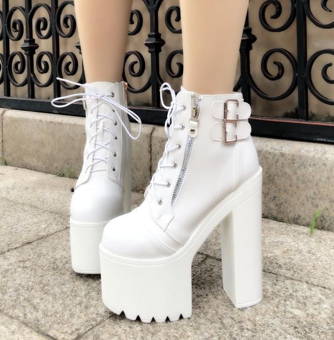 goth white boots