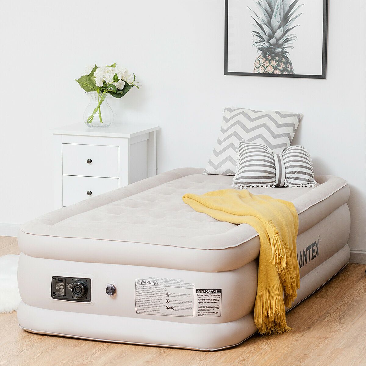 2020 Air Mattress Elevated Raised Bed Inflatable Built In Pump Carry