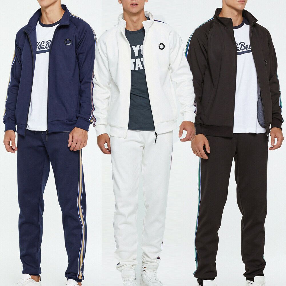 2PCS Men/'s Sweater Casual Tracksuit Sport Suit Jogging Athletic Jacket+Pants Hot