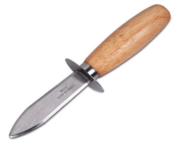 Wood Handle Oyster Shucking Knife Stainless Steel Oyster Knife Kitchen Food Utensil Tool From