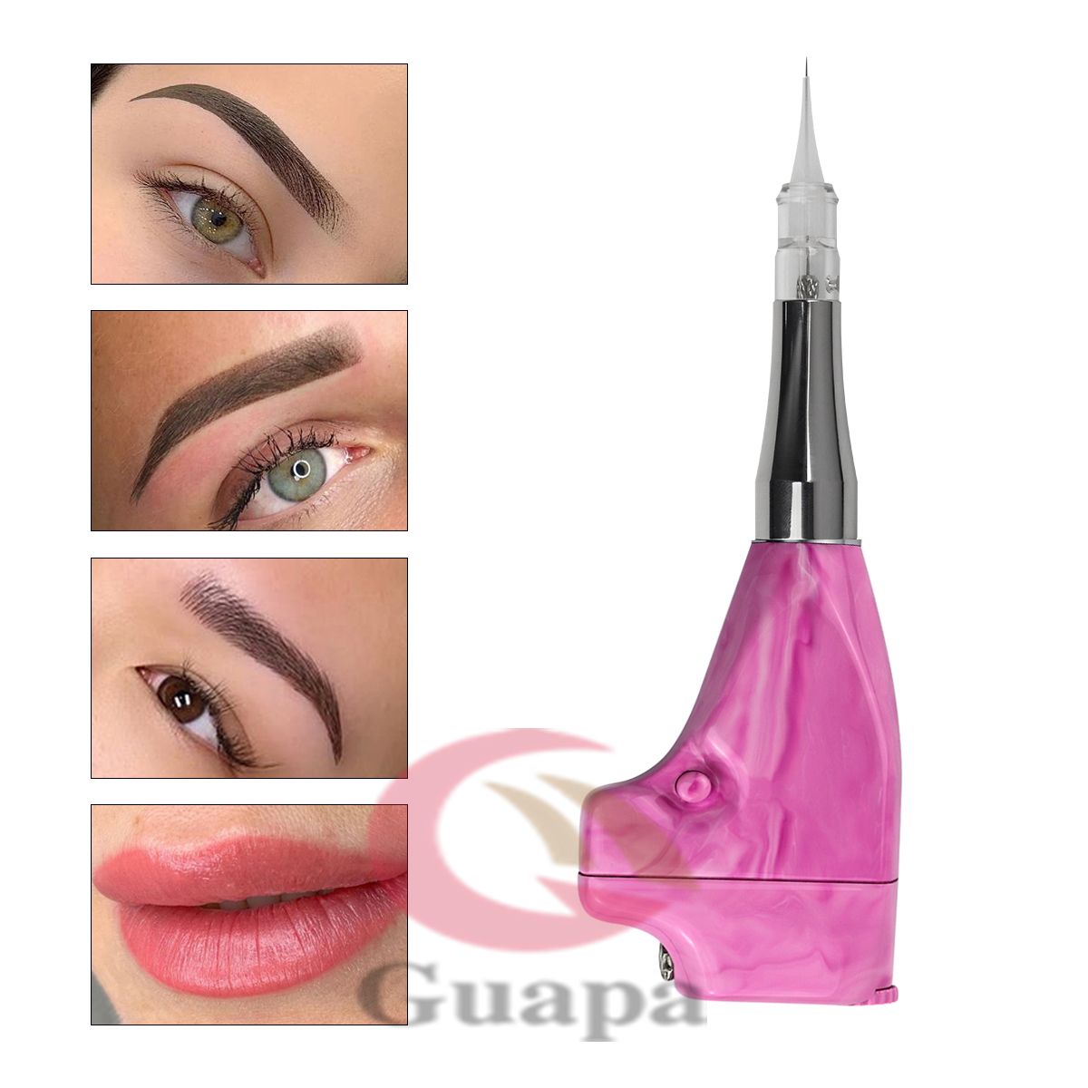 Pink Ombre Machine Permanent Makeup Tattoo Machine Wireless Tattoo Machine Marble Collection for Eyebrow Ombre Powder Effect Pink Ombre Machine Permanent Makeup Tattoo Machine Wireless Tattoo Machine Marble Collection for Eyebrow Ombre Powder Effect
