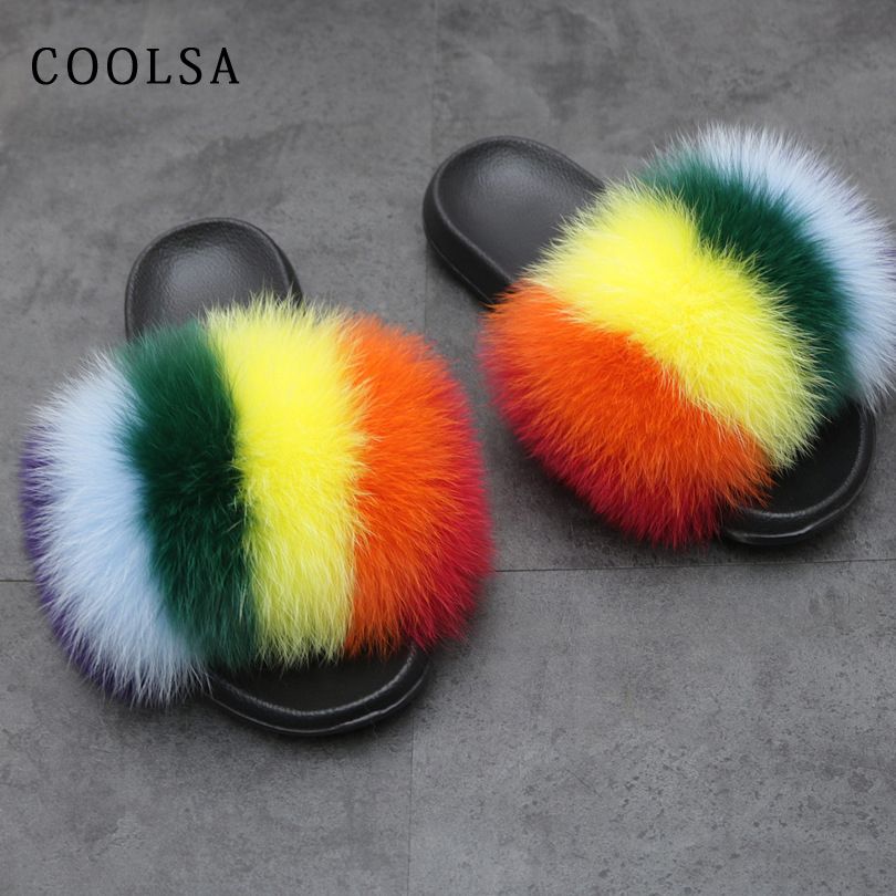 rainbow fuzzy slides