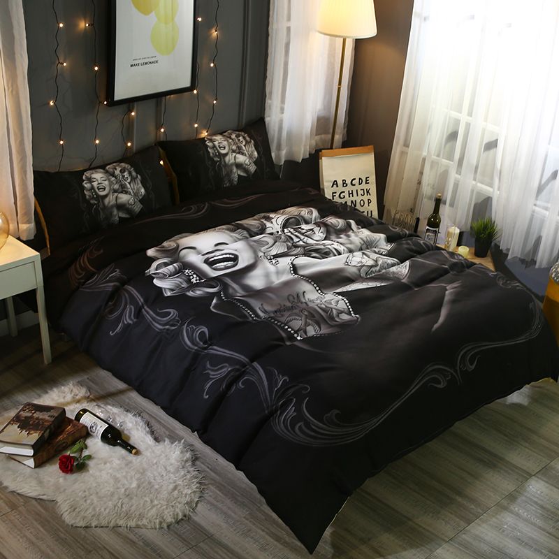 Hot Sale Marilyn Monroe Bedding Set Luxury Single Double King Size