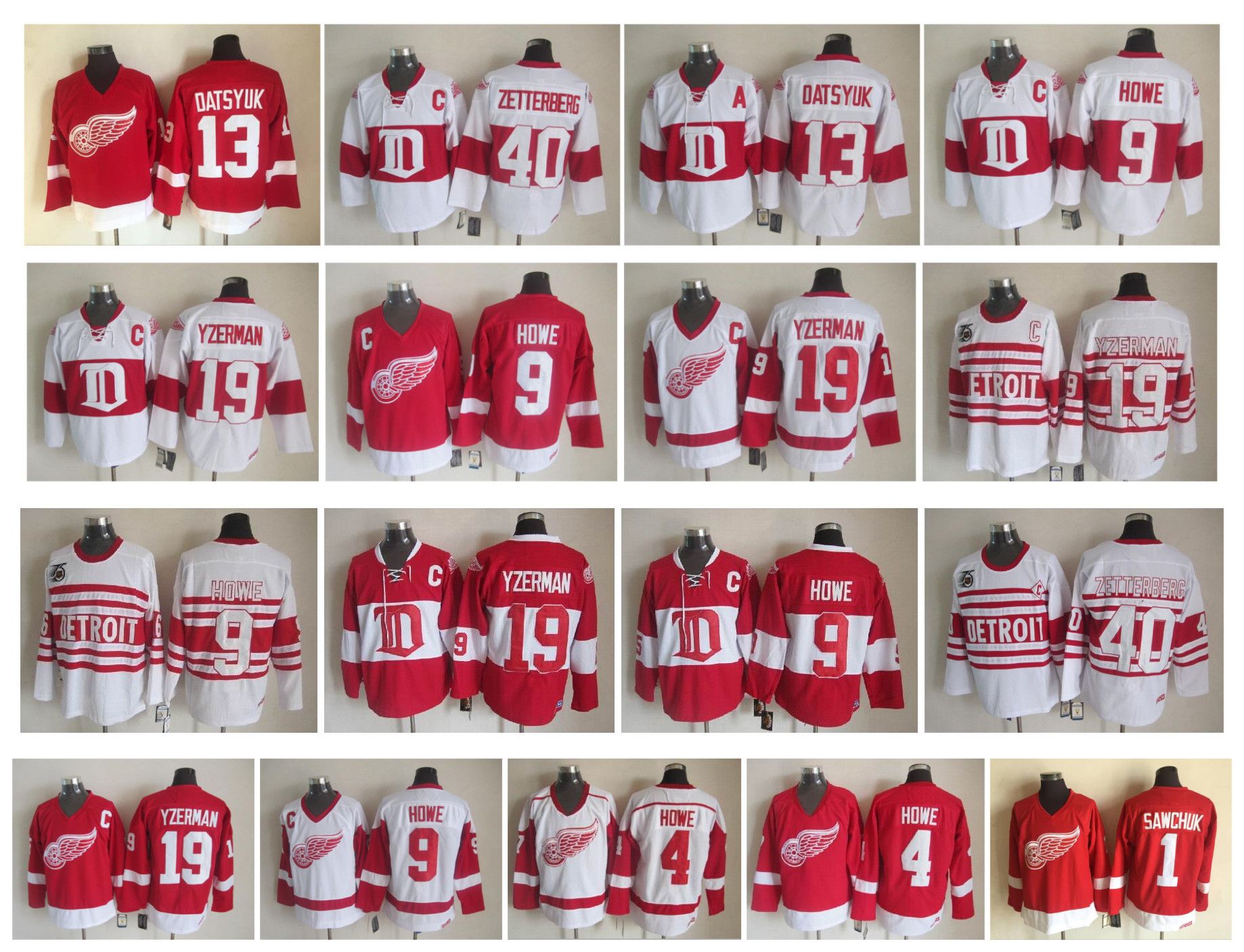 vintage detroit red wings jersey