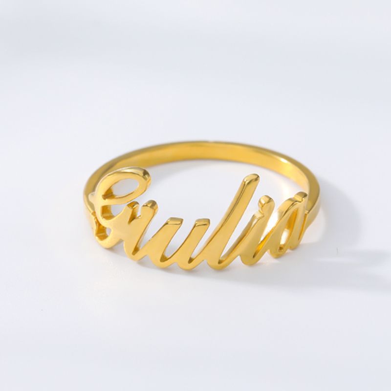 Custom Name Ring Personalized Gold Silver Stainless Steel Rings Jewellery Gift