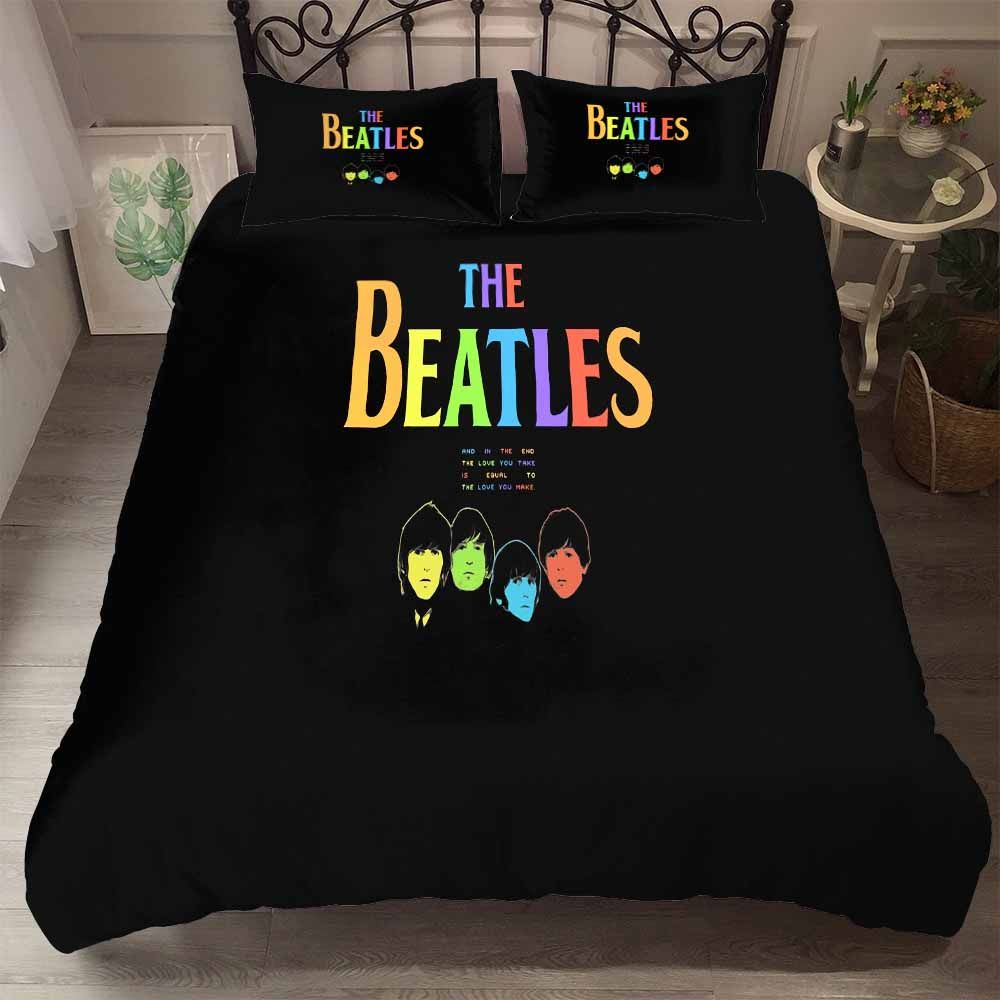 Band Rock Beatles 3d Bedding Set Print Duvet Cover Set Lifelike