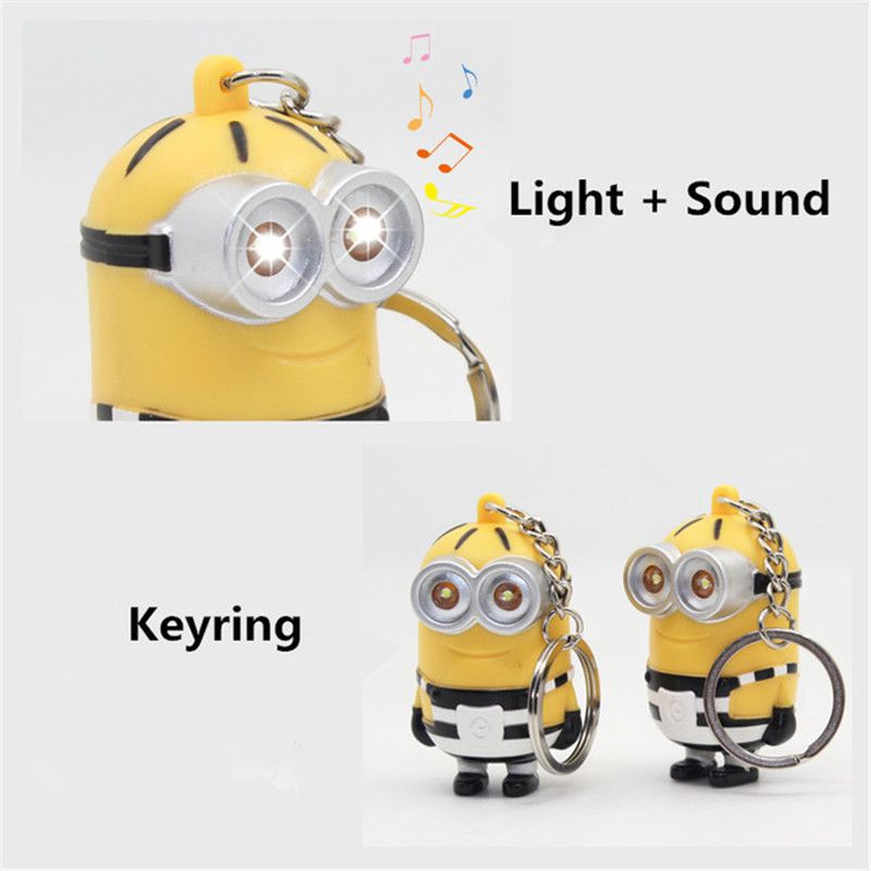 Cartoon Cute Doll Minions Anime Keychain with LED Lights Popular Silicone Cartoon Minions Keyring Say I Cartoon Cute Doll Minions Anime Keychain with LED Lights Popular Silicone Cartoon Minions Keyring Say I