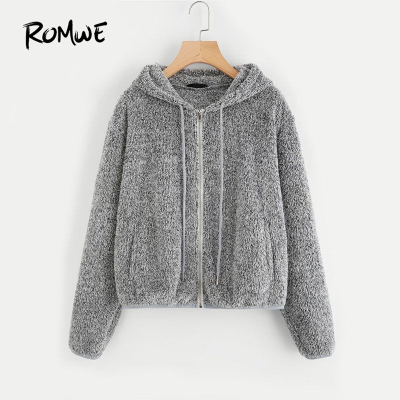 women's fuzzy zip up jacket