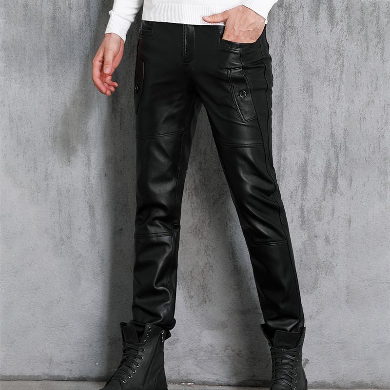 mens genuine leather pants