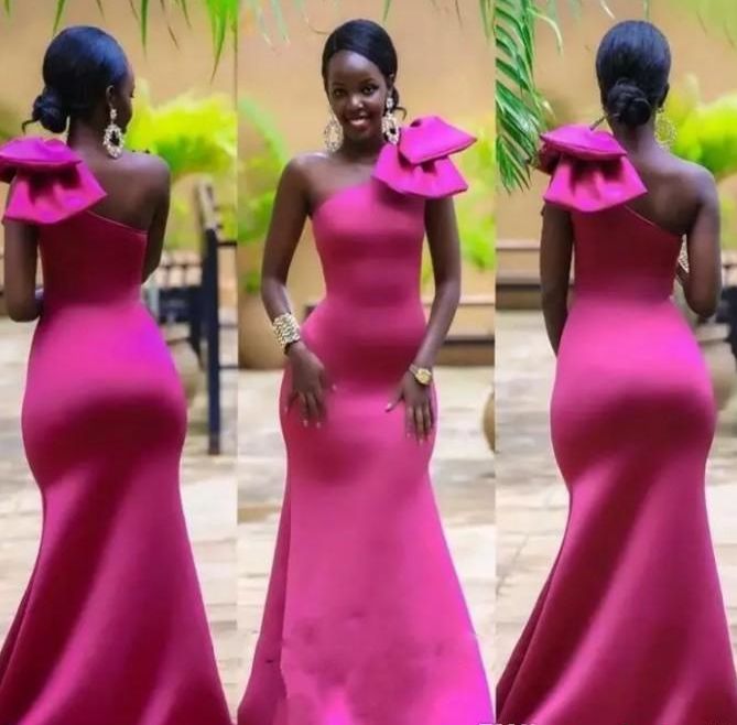 fuschia evening dress