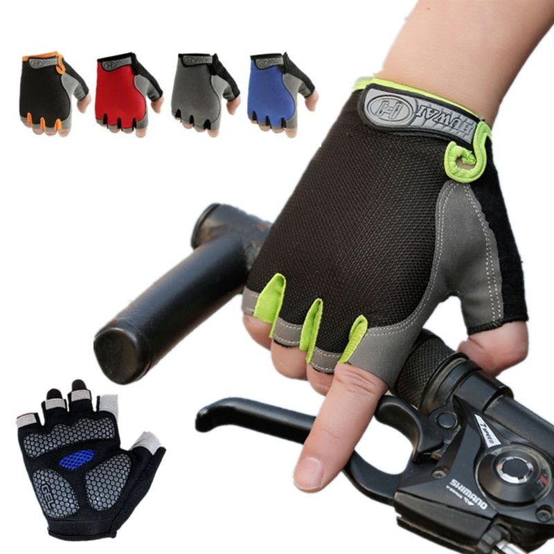 Cycling Anti-Slip Men Women Half Finger Gloves Breathable Mesh Sports Glove F07#