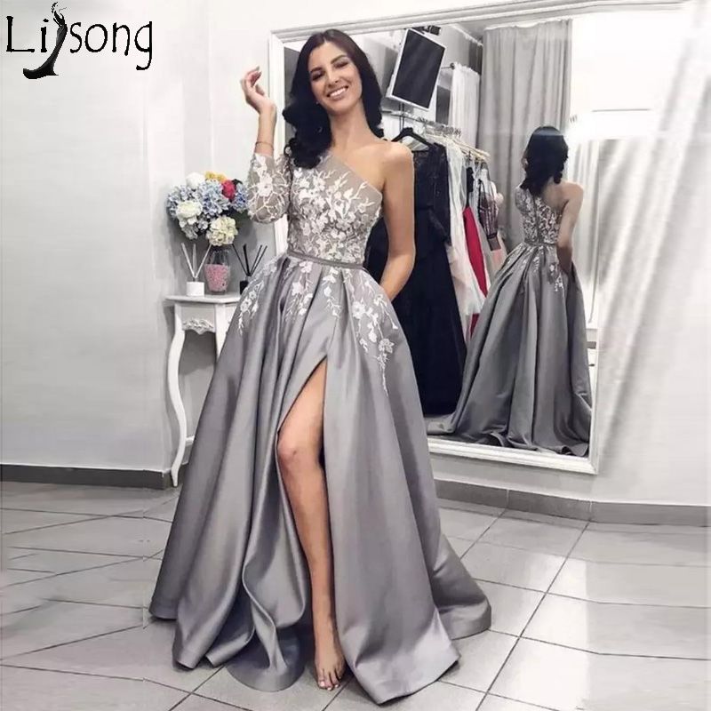black and silver formal gowns