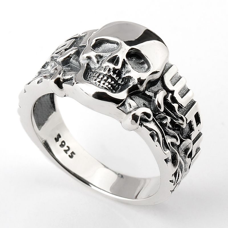 Shop Cluster Rings Online, Halloween 925 Sterling Silver Skull Ring For