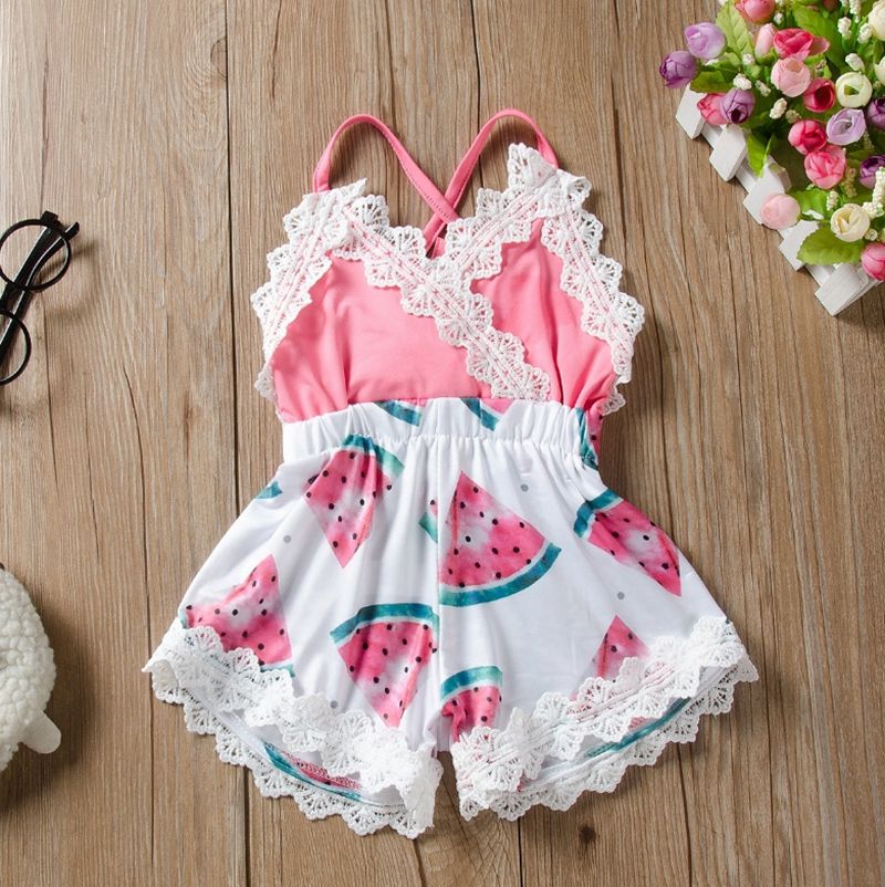 baby girl watermelon romper