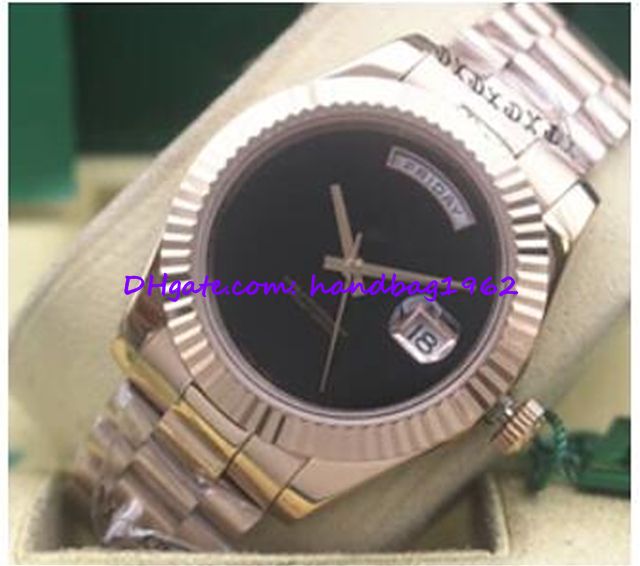 Wholesale Original Box Certificate Day Date 18k Rose Gold Black