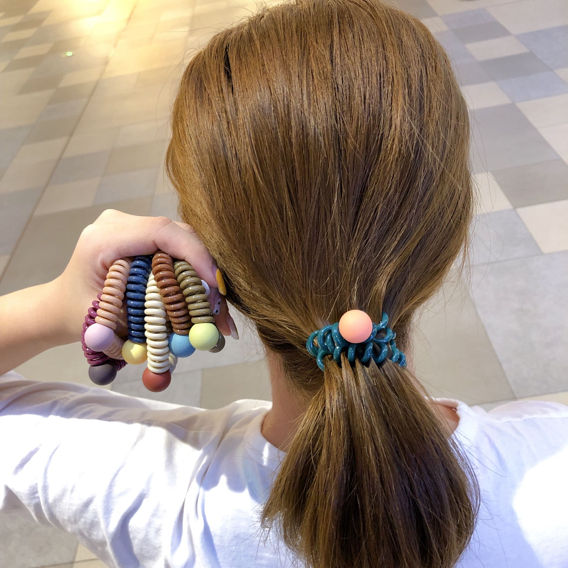 2019 Elastic Clear Telephone Wire Hair Bands Plastic Gum For Hair