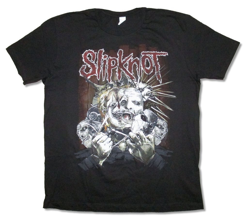 Slipknot Torn Apart Masks Mens Black T Shirt New Official Adult Funny ...