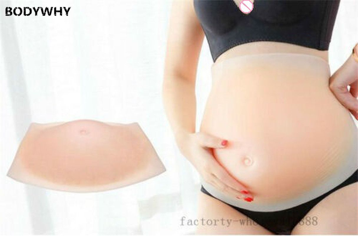 2020 New Women Silicone Fake Belly Artificial Pregnancy Baby Tummy Pregnant Bump