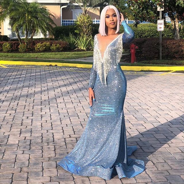 ice blue sequin dress