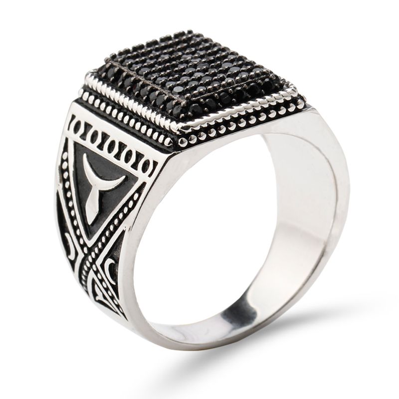 2020 925 Sterling Silver Men Ring Signet Vintage Rilver Rings For Men Black Stone Zircon Antique Rings Men Fine Jewelry J190716 From Mala84 17 73 Dhgate Com