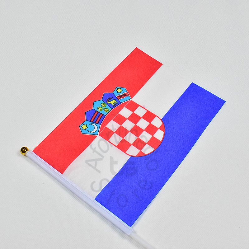 2019 Croatia Flag Banner 14x21cm Flag 100 Polyester Flags With Plastic Flagpoles For Celebration Decoration Croatia From Tianyelong 271
