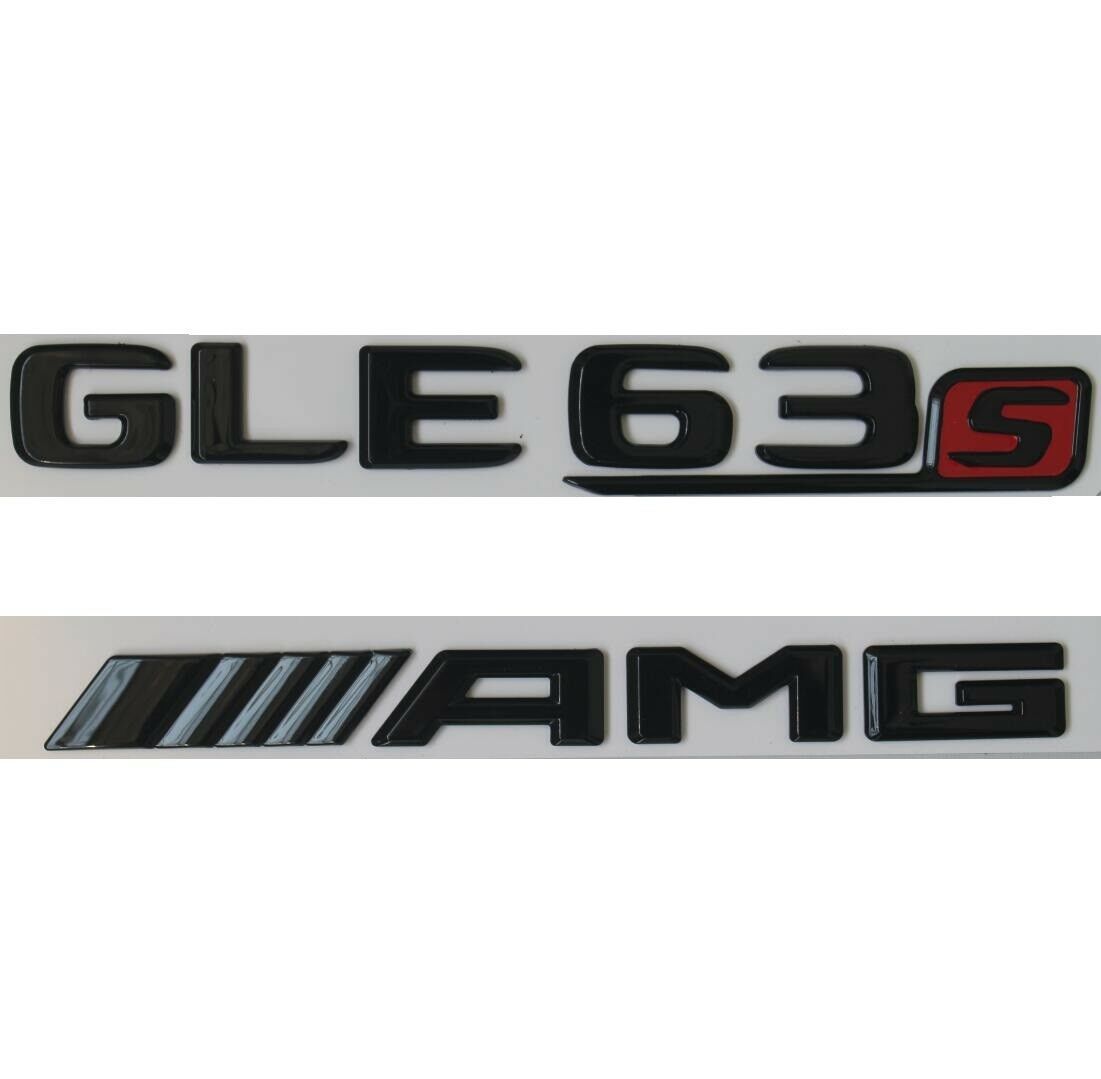 Black Flat S////////AMG Letters Trunk Badge Emblems Emblem for Mercedes Benz S AMG