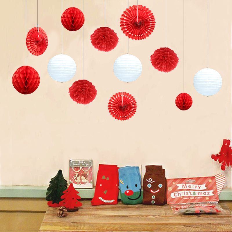 red and green paper lanterns