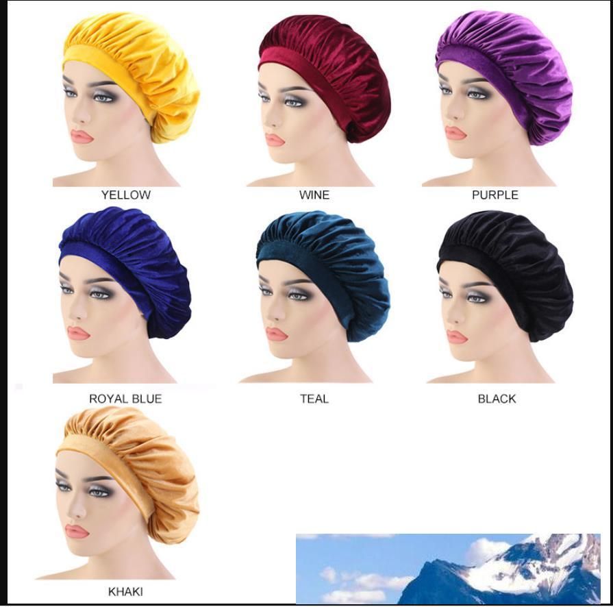 Newest Soft Velvet Sleeping Hair Cap 