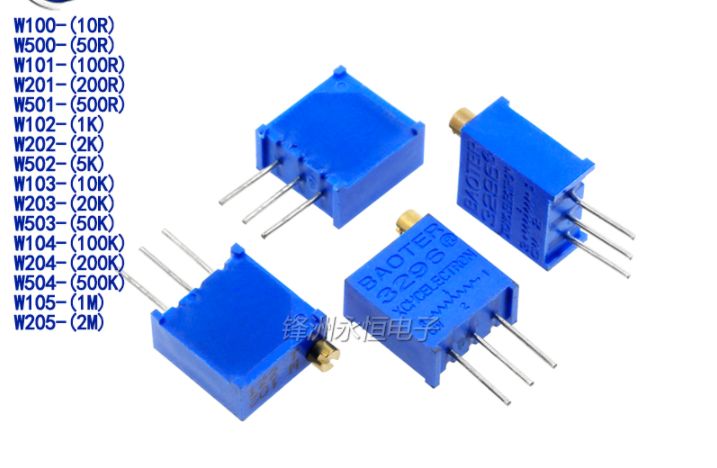100 pi/èces 3296W 10K ohms Trimpot Trimmer Potentiom/ètres Ils