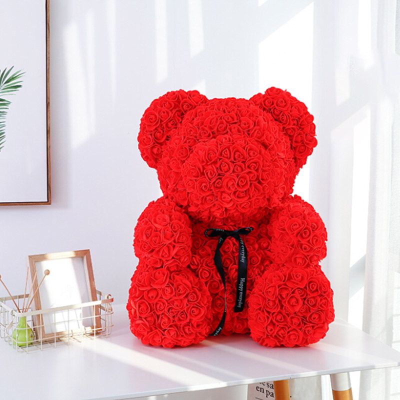 fake rose teddy bear