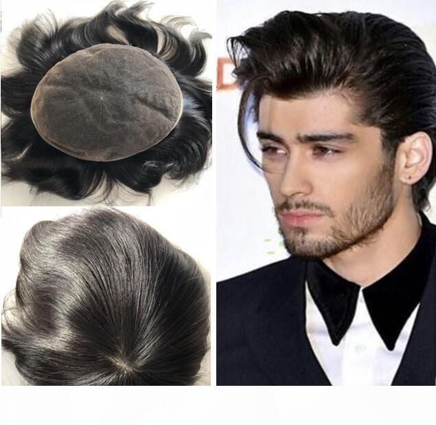 低価格で最高品質の 黒人の男性のための自然な黒い色 1bのレースのかつら 黒人男性のトゥピーメンズレースストッキングヘア交換のバージンブラジル人の人間の髪の毛の部分送料無料 オンラインの男性用 子供用 ウィッグ Dhgate