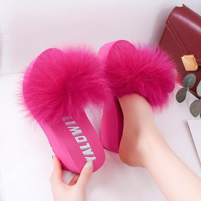 real fur flip flops