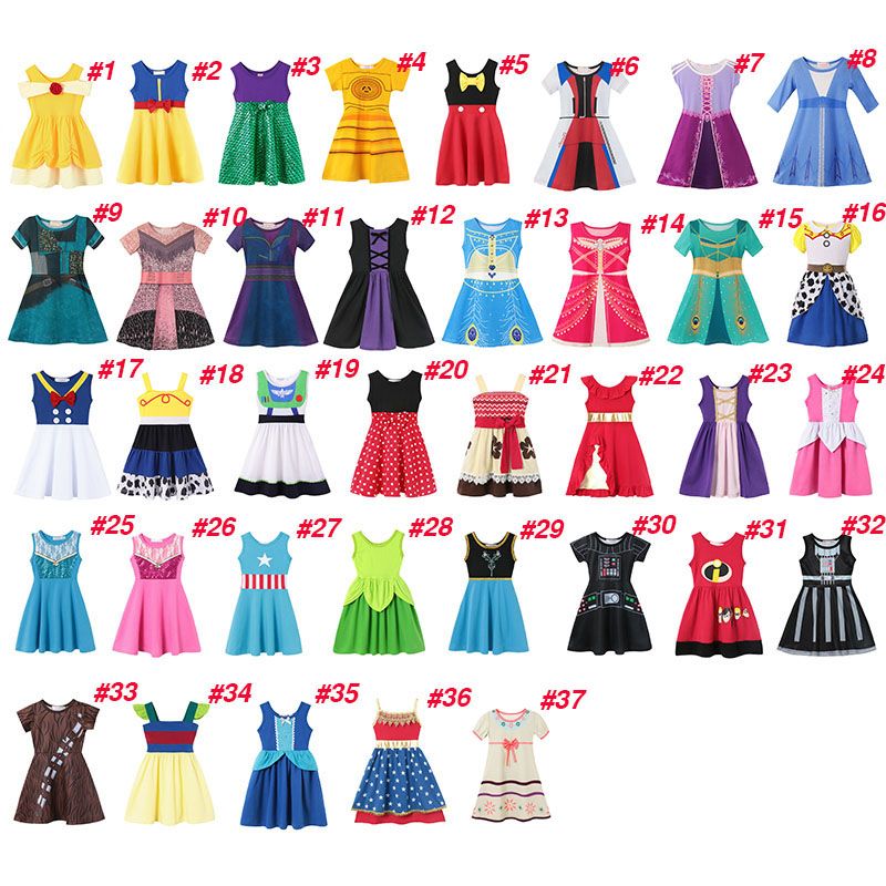 Multicolor niñas princesa verano dibujos animados niños niños princesa vestidos casual ropa de viaje niño traje Multicolor niñas princesa verano dibujos animados niños niños princesa vestidos casual ropa de viaje niño traje
