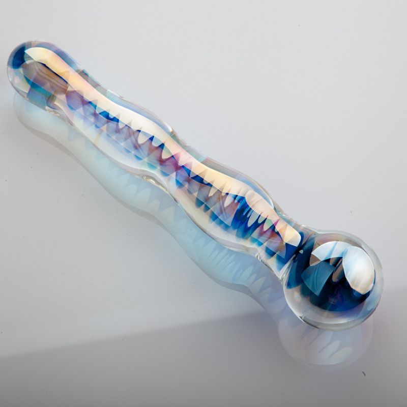 2018 New Colorful Crystal Glass Dildo Anal Beads Butt Plug