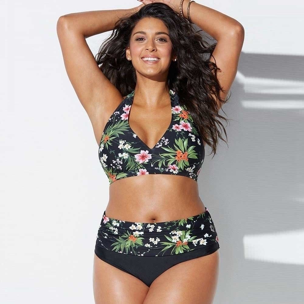 cheap plus size high waisted swimsuits