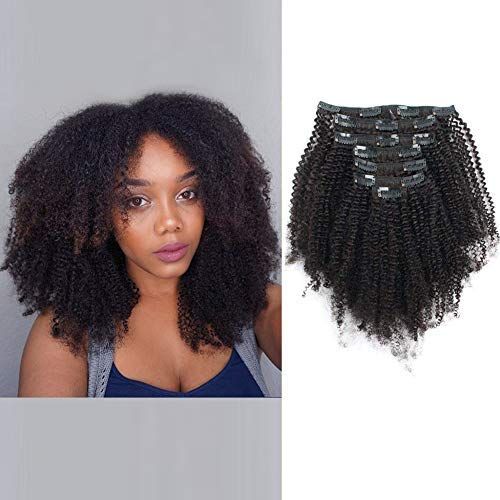 Real Thick Virgin Brazilian Afro Curly Clip In Hair Extensions 4c