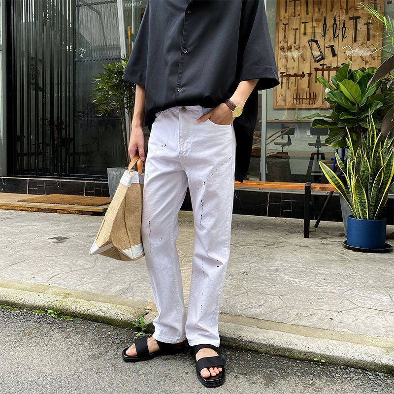 Mens Jeans Korean Straight Fashion 